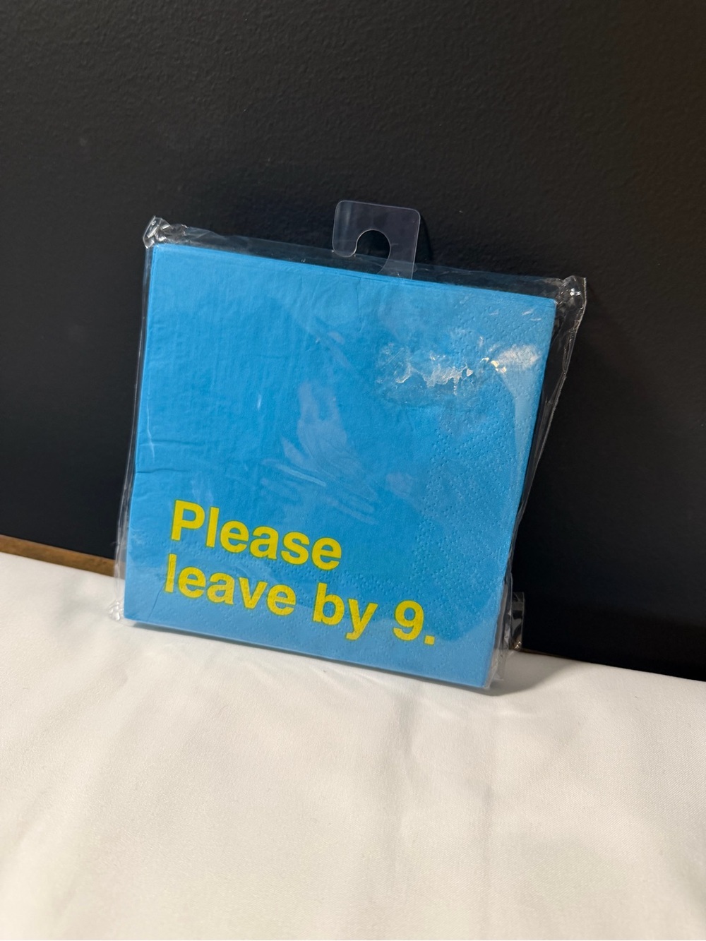 Cocktail Napkins - "Please leave by 9." NEW - Picture 2 of 4